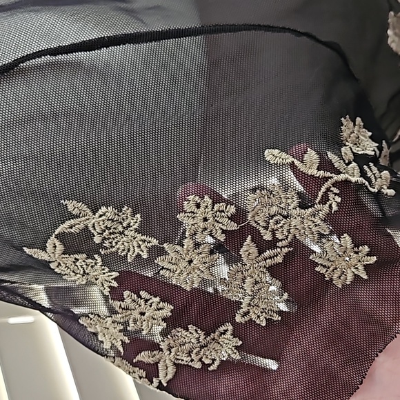 Torrid Sheer Mesh Short Sleeve Top with Floral Embroidery - Picture 3 of 9